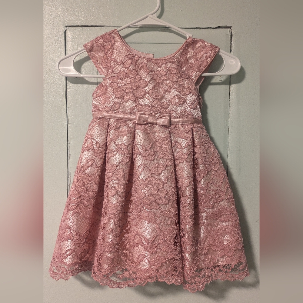 Elegant Pink Lace Kids Dress